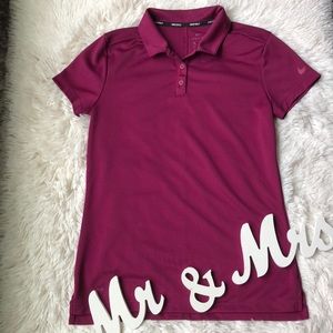 Nike burgundy  dry fit golf shirt